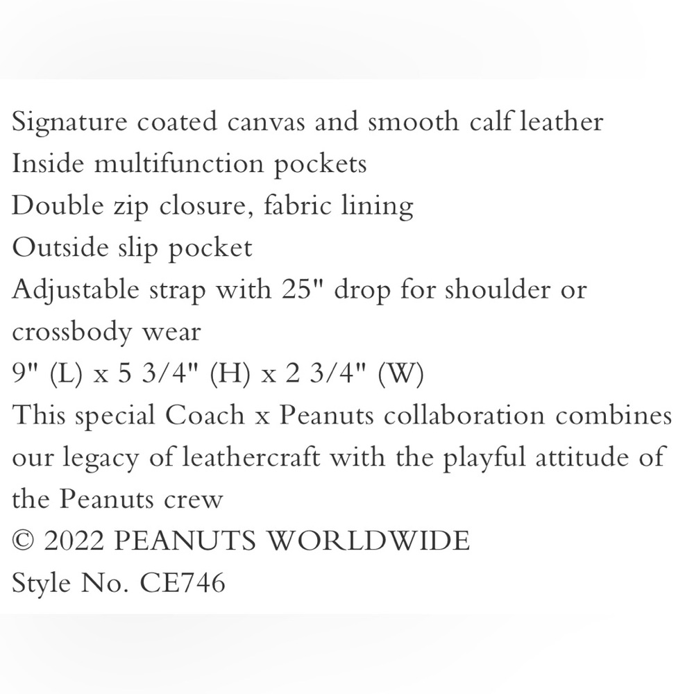 Coach X Peanuts graham crossbody - Picture 10 of 10